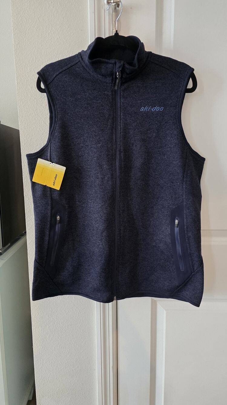 Ski-Doo Women's M Dark Navy Zip Up Fleece Vest - 454621